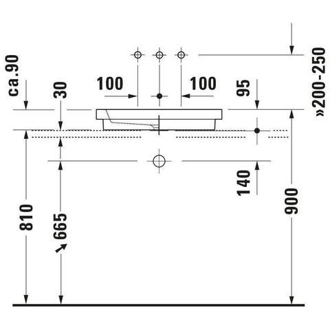 Duravit 2nd floor Opbouwwastafel - zonder overloop - zonder kraanvlak - 58x41.5cm - met wondergliss - wit 0290364