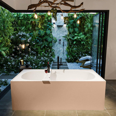 MONDIAZ ROCK Baignoire îlot - 170x70cm - couleur Plata / Talc SW1015106