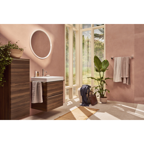 Hansgrohe Xelu Q Armoire mi-haute - 106.5x40x35cm - 1 porte - poignée blanc mat - fermeture amortie - charnière gauche - dark walnut SW995231
