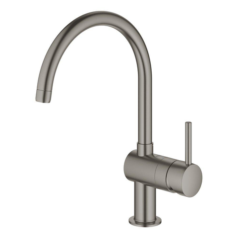 Grohe Minta Keukenkraan - hoog - draaibare ronde uitloop - brushed hard graphite (antraciet) SW354778