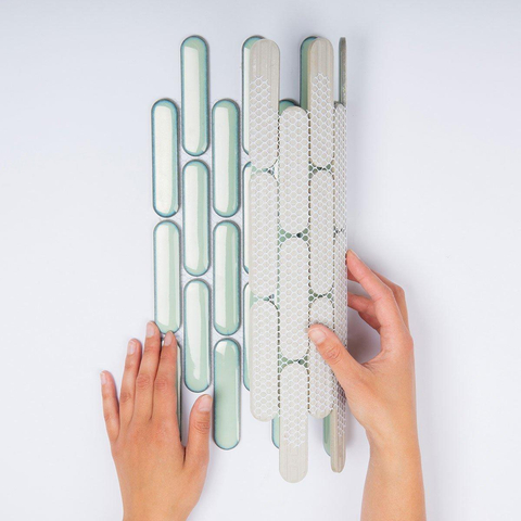 The Mosaic Factory Sevilla mozaïektegel - 30x30cm - 6mm - ovaal - glans light green (groen) SW716262