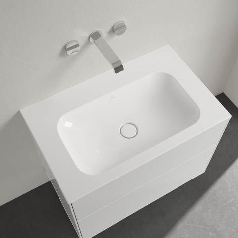 Villeroy & Boch finion meubelwastafel - 80x50cm - zonder kraangat - zonder overloop CeramicPlus - White Alpine (glans wit) SW209387