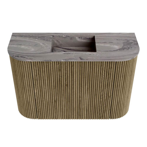 Mondiaz JOYA-DLUX 63.2cm meuble de toilette - arrondis gauche et droite couleur Dusk - Vasque FAYE position Milieu Sans trou de robinet couleur Sombra. SW1426174