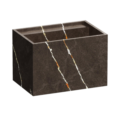 BRAUER Nova lavabo - 60x46x40cm - incl. consoles de fixation cachées - 1 vasque - 0 trous de robinet - composite - aspect marbre - Copper Brown SW957321