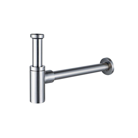 Fortifura Calvi Kit mitigeur lavabo - robinet rehaussé - bonde clic clac - siphon design - PVD Inox brossé SW915271