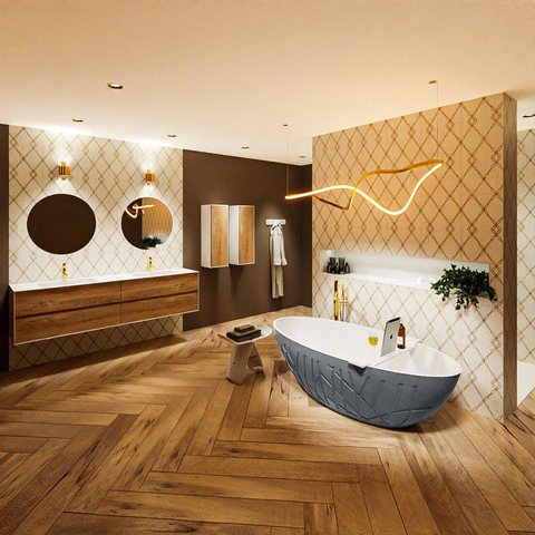 MONDIAZ ROCK Baignoire autoportante - 170x70cm - couleur Rosee / Rosee SW1015095