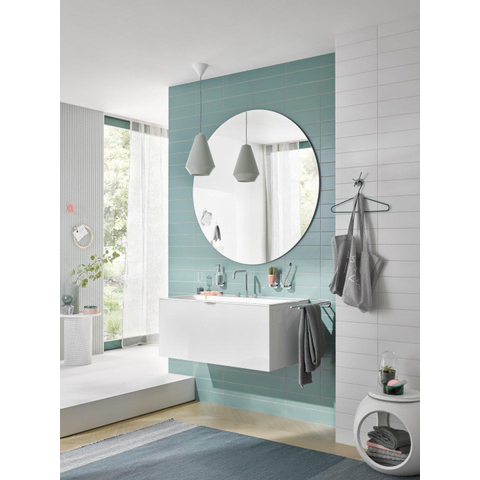 Emco Round Distributeur de savon - 18x10x7cm - montage murale - chrome/verre cristal clair SW452863