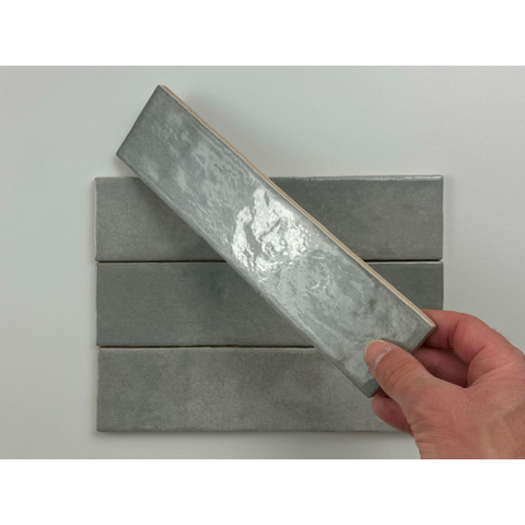 ÉCHANTILLON Terravito Mellina Carrelage mural en céramique - 6x24,6cm - 8mm - Gris SW1441122