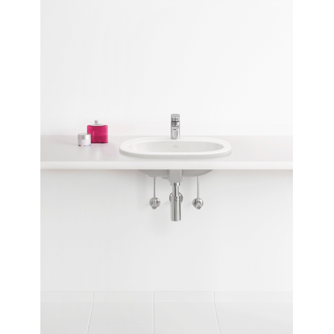 Villeroy & Boch O.novo inbouwwastafel - 56x40.5cm overloop - 1 kraangat vuilafstotend CeramicPlus - White Alpine (glans wit) 0124153