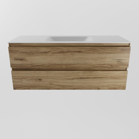 Mondiaz AIVY Ensemble de meuble - 120x45x50cm - 0 trous de robinet - 1 vasque talc Solid surface - Centre - 2 tiroirs - sans miroir - Melamine Chai SW892352