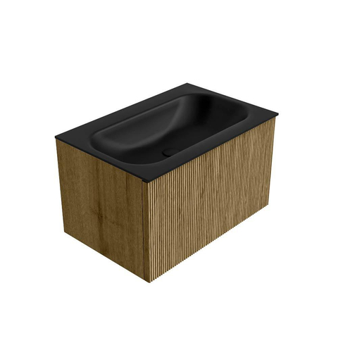 Mondiaz KURVE Ensemble meuble de salle de bains - 70x46x40cm - 1 tiroir - lavabo solid surface - central - sans trou de robinet - Dusk SW1415083