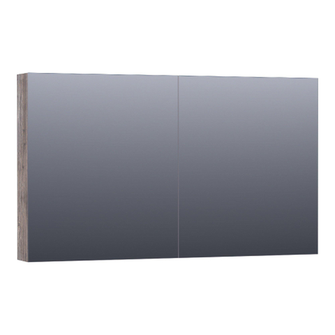 BRAUER Impress spiegelkast – 119x70x15 cm – 2 deuren, dubbelzijdige spiegeldeuren – Driftwood SW486489
