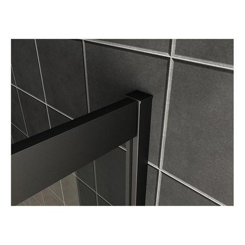 Wiesbaden Salone Cabine - met 1 draaideur - 100x100x200cm - 8mm - nano helder glas - mat zwart SW545131