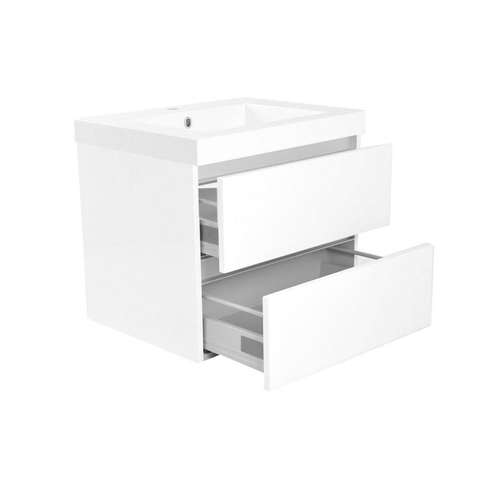 Wiesbaden Vision lavabo simple avec 1 trou de robinet 60x46x5,5 cm en marbre synthétique brillant blanc SW95819