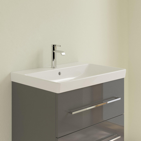 Villeroy & Boch Avento meubelwastafel - 65x47cm - 1 kraangat - met overloop CeramicPlus - White Alpine (glans wit) SW59866