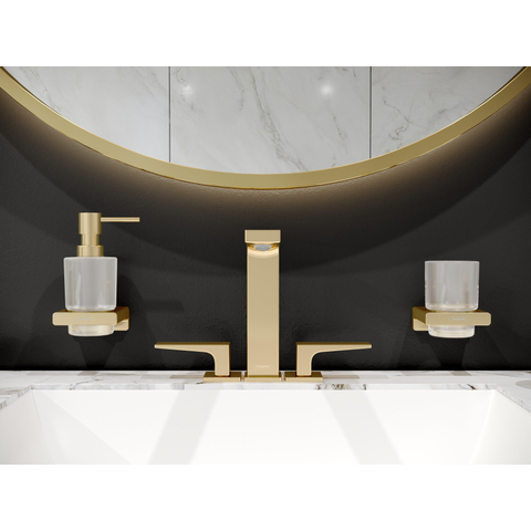 Hansgrohe Metropol Wastafelkraan - 160 met push open waste - met voorsprong vaste uitloop 15.2cm - glans goud SW297580