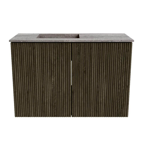 Mondiaz JOYA-DLUX Meuble de toilette 60cm - couleur Shadow - Lavabo FAYE position Gauche Sans trou de robinet couleur Oza. SW1425027