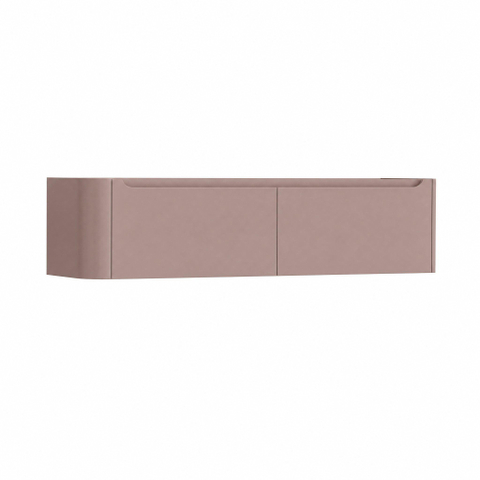 H&R Badmeubelen Juice Wastafelonderkast - 160x45x40cm - linkerhoek afgerond - 2 lades - geïntegreerde greep - strawberry SW1260315