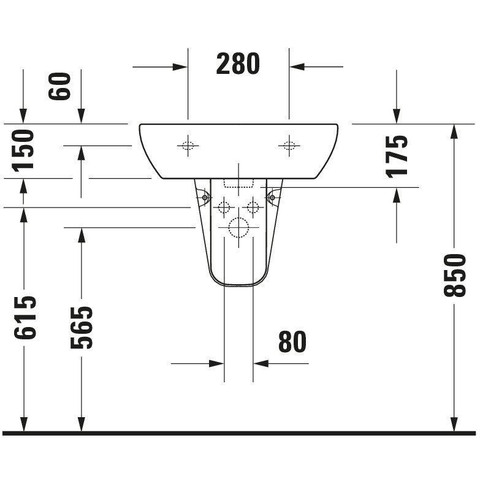 Duravit D-code Wastafel - 55x43cm - glans wit 0315103