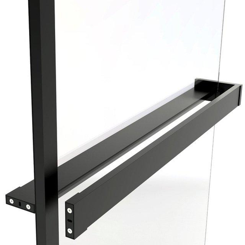 Fortifura Galeria handdoekrek voor inloopdouche - wandmontage / klemt op het glas - 140cm - inkortbaar - mat zwart SW1579858