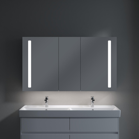 Villeroy & Boch my view 14 spiegelkast - 1300x750x173mm - 3 deuren sensorschakelaar - met geïntegreerde LED verlichting - spiegel 1025447