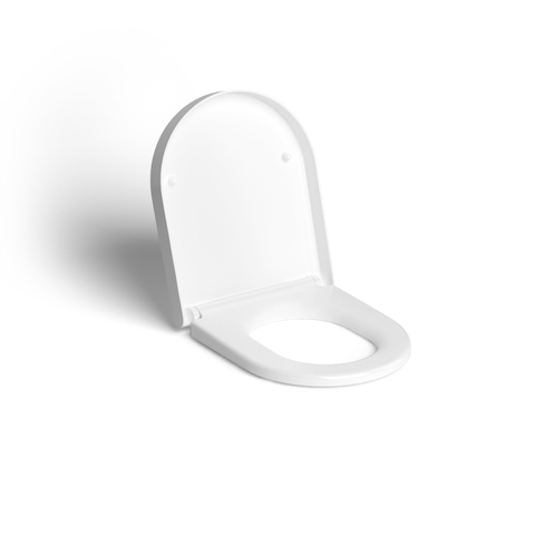 Clou First toiletzitting - 36x42cm - d-vorm - softclose - quick release - glans wit SW9392