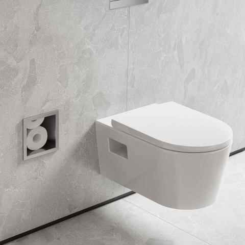 Hansgrohe XtraStoris Original Toiletrolhouder - voorraad 6 rollen - brushed stainless steel SW1590306