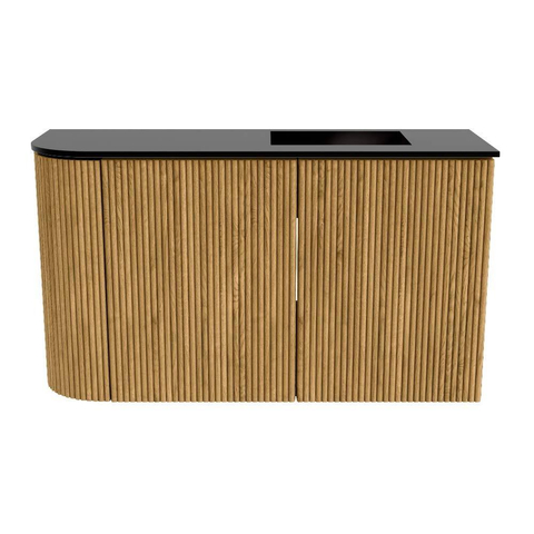 Mondiaz JOYA Meuble de salle de bains 71,6cm - arrondi gauche couleur Chêne - Vasque FAYE position Droite 1 trou de robinet couleur Urban SW1421199