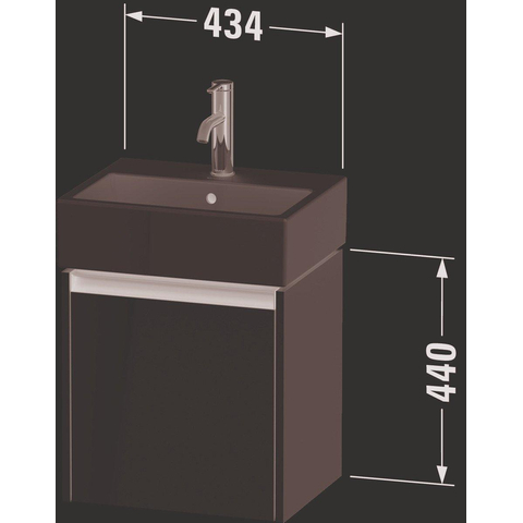 Duravit Ketho 2 wastafelonderbouwkast met 1 deur 43.4x33.8x44cm rechts, met greep antraciet taupe mat SW772261