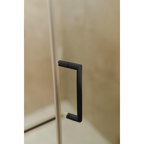 Fortifura Galeria Cabine de douche - 100x100x200cm - scharnières - poignée plat - verre dépoli - Noir mat SW1222245