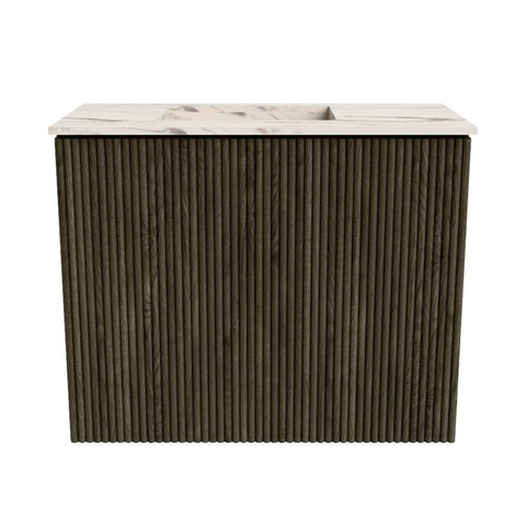 Mondiaz JOYA-DLUX 50cm toiletmeubel - kleur Shadow - Wastafel FAYE positie Links 1 kraangat kleur Nata. SW1424945