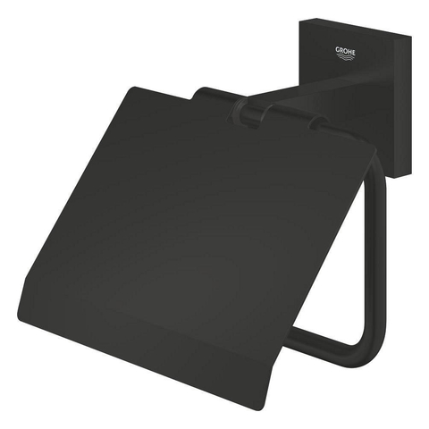 Grohe Start Cube QuickFix Toiletrolhouder - met klep - matte black (mat zwart) SW1126979