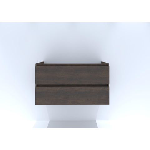 H&R Badmeubelen Infinity Wastafelonderkast - 100x44.8x55cm - 2 lades - greeploos - carbon SW748898