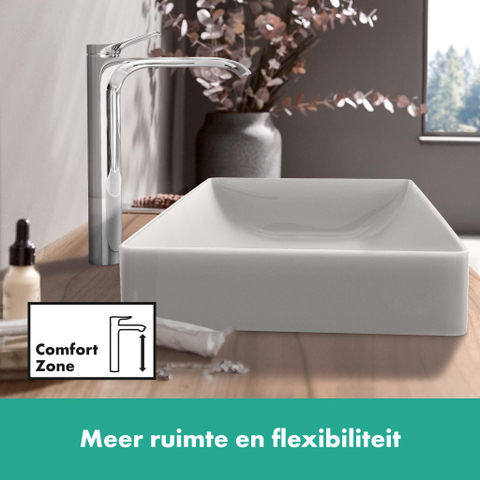Hansgrohe VIVENIS 1 greeps wastafelkraan - 250 zonder afvoer - hoogglans chroom SW642510