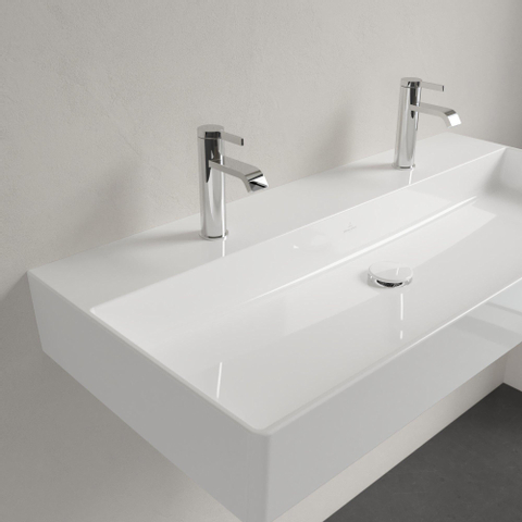 Villeroy & Boch Memento 2.0 lavabo - dessous meulé 100x47cm - sans trop-plein 2 trous de robinet ceramic+ blanc SW358449