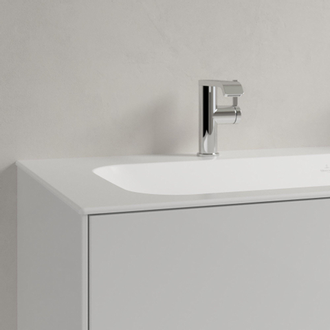 Villeroy & Boch finion meubelwastafel - met 2 kraangaten - 120x50cm CeramicPlus - zonder overloop - Stone White (mat wit) SW209578