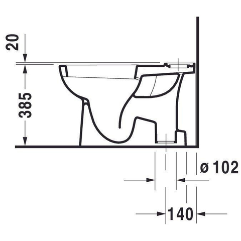 Duravit D-code Duoblokpot - diepspoel - met AO - 35.5x65cm - inclusief bevestiging - zonder reservoir - wit SW69725