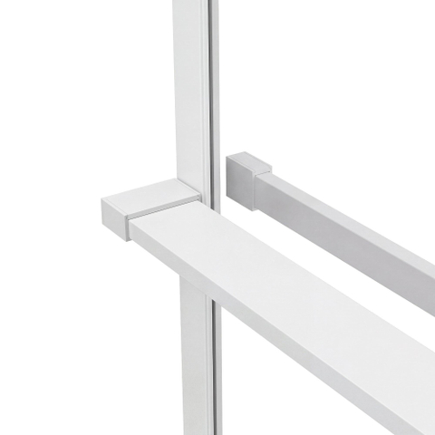 Fortifura Galeria handdoekrek voor inloopdouche - wandmontage / klemt op het glas - 140cm - inkortbaar - mat wit SW1579865
