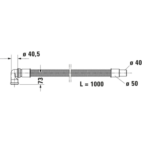 Duravit Badafvoer en overloopcombinatie - met waste - hoogglans chroom 0305206