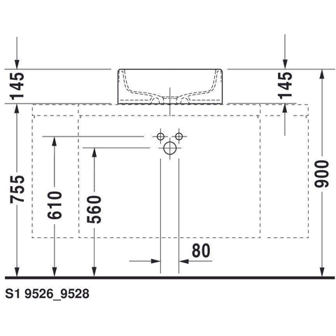 Duravit Starck 1 - opbouw wastafel - 46cm - zonder kraangat - zonder overloop - glans wit 0308307