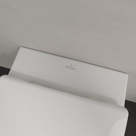 Villeroy & Boch Subway 2.0 wandcloset - 56cm - met Geberit inbouwreservoir - met Saniclass closetzitting QeramiQ Push Bedieningsplaat rechthoekige knoppen - White Alpine (glans wit) SW1431062