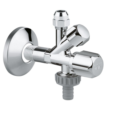 Grohe Hoekstopkraan - knel - 1/2x3/8 inch - met kunststof greep - chroom SW32009