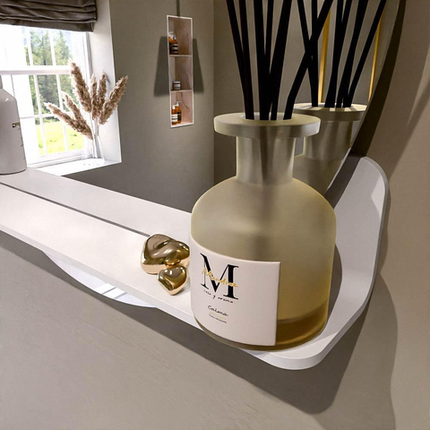 Mondiaz SPOT miroir – Ø 70 cm – avec tablette – Talc (blanc) SW1235467