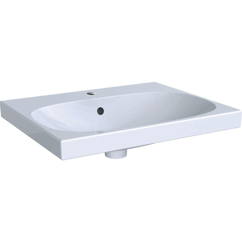 Geberit Acanto wastafel - 60m - 1 kraangat - met overloop KeraTect - wit SW422239