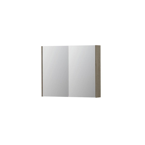 INK SPK2 spiegelkast – 90x74x14 cm – 2 deuren, dubbelzijdige spiegeldeuren – Greige Eiken SW353371