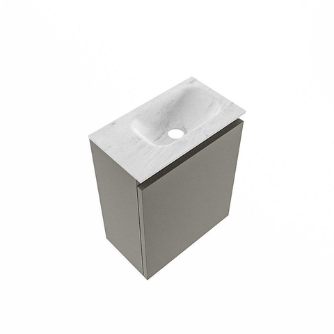 MONDIAZ TURE-DLUX Meuble de toilettes 40 cm Smoke. Lavabo EDEN Opalo position à droite. Avec 1 trou de robinet. SW1104575