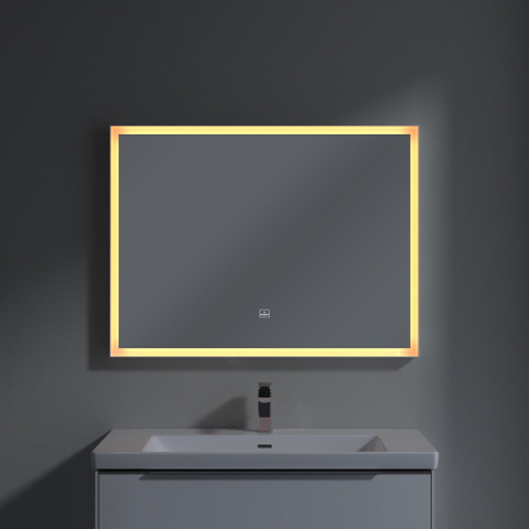 Villeroy & Boch Subway 3.0 spiegel - 100x75cm LED licht rondom - mat zilver SW641589