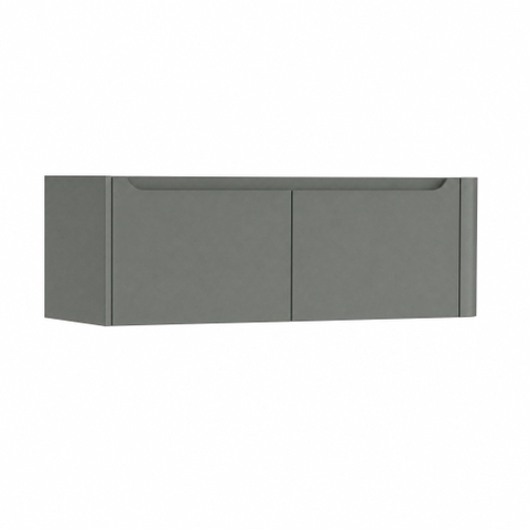 H&R Badmeubelen Juice Meuble sous vasque - 120x45x40cm - angle droit arrondi - 2 tiroirs - poignée intégrée - Petrol mat SW1110065