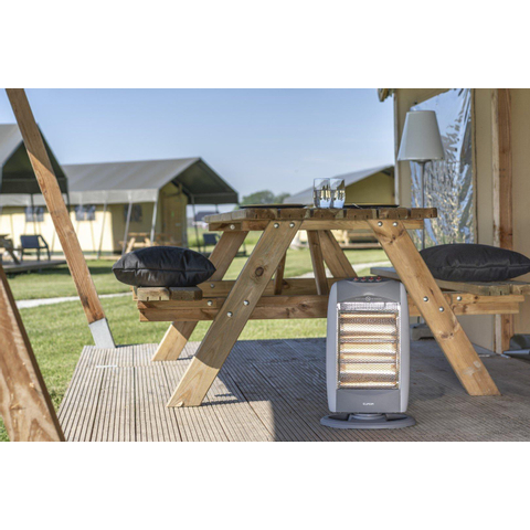 Eurom Safe-t-Shine compact 1200 Radiateur halogène 1200 watt 22x32x50cm gris SW486888