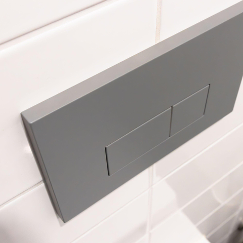 QeramiQ Push Bedieningsplaat - voor Geberit UP320 inbouwreservoir - dualflush - rechthoekige knoppen - kunststof licht grijs TWEEDEKANS OUT14449